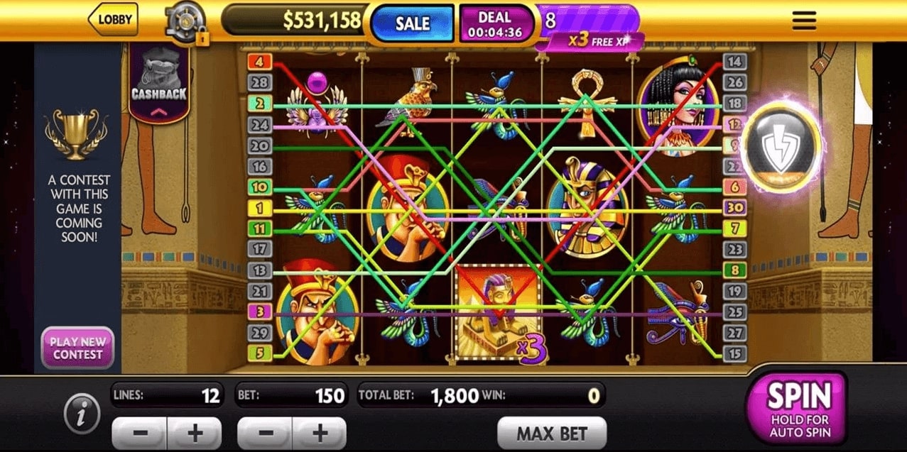 Caesars Slots online iOS slots app payilnes highlight in Cleopatra Slot